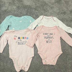 3mo Baby Girl Carter's Pink and Blue Bodysuits Soft Cotton One Pieces